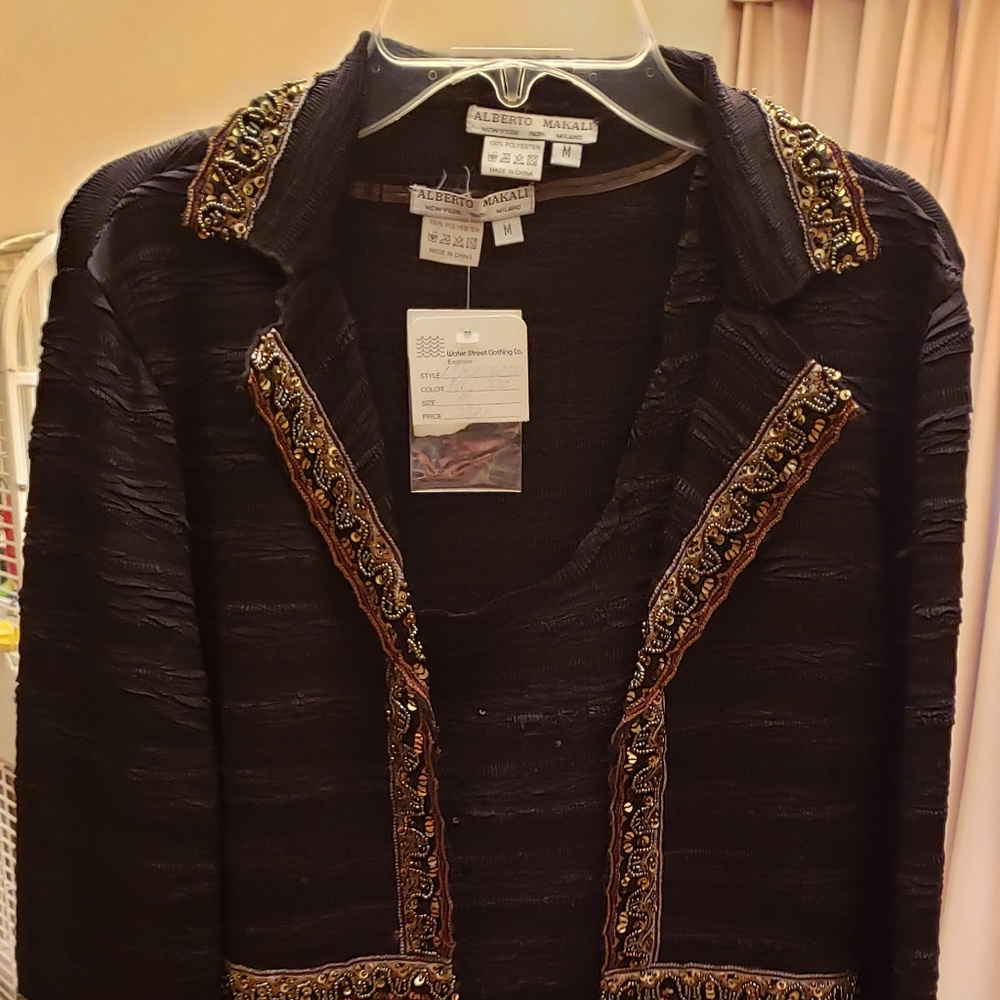 ALBERTO MAKALI BEADED JACKET WITH SHELL